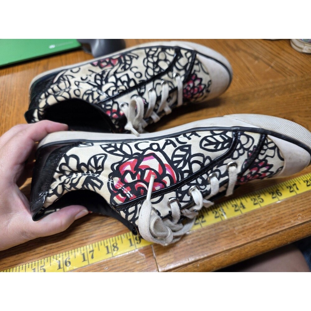 Coach Women's Barrett Poppy Canvas Shoes Sneakers Floral Women's Size 11B - Picture 13 of 16
